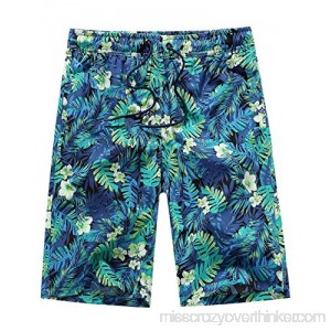 SSLR Men's Floral Quick Dry Hawaiian Aloha Swim Trunks Black B074T9BK4N